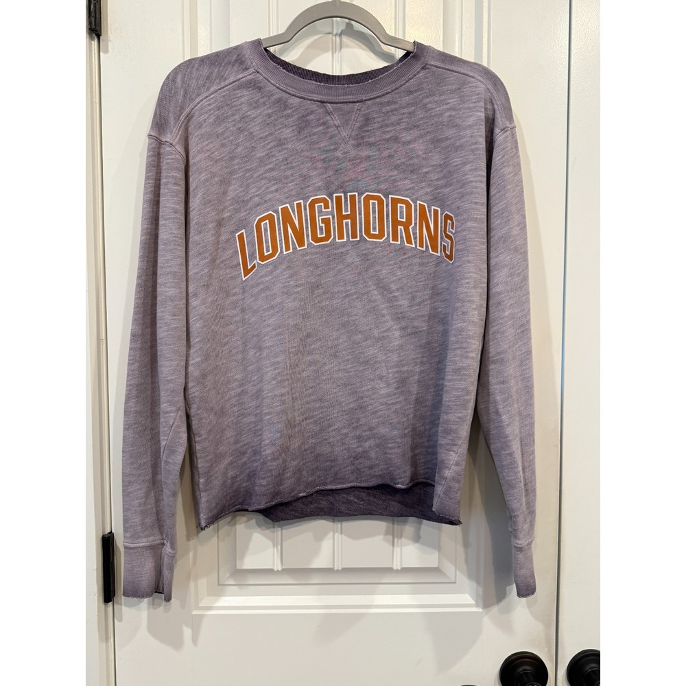 Victoria's Secret PINK Longhorns Sweatshirt XS Purple Texas‎ Spirit Crewneck